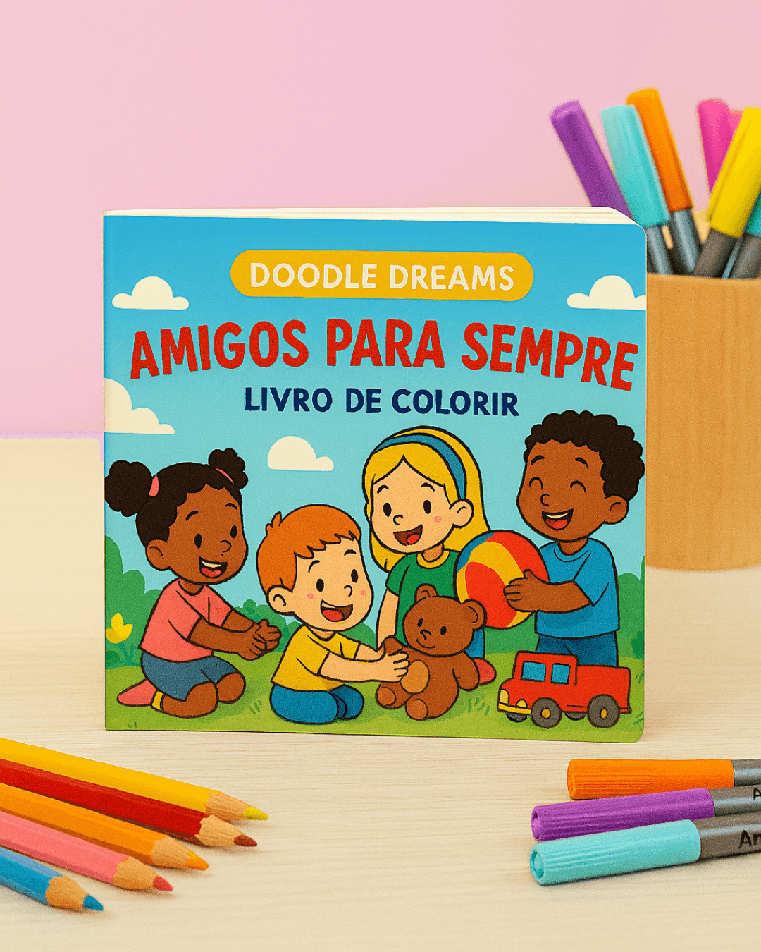 Livro de colorir Amigos para Sempre da Doodle Dreams